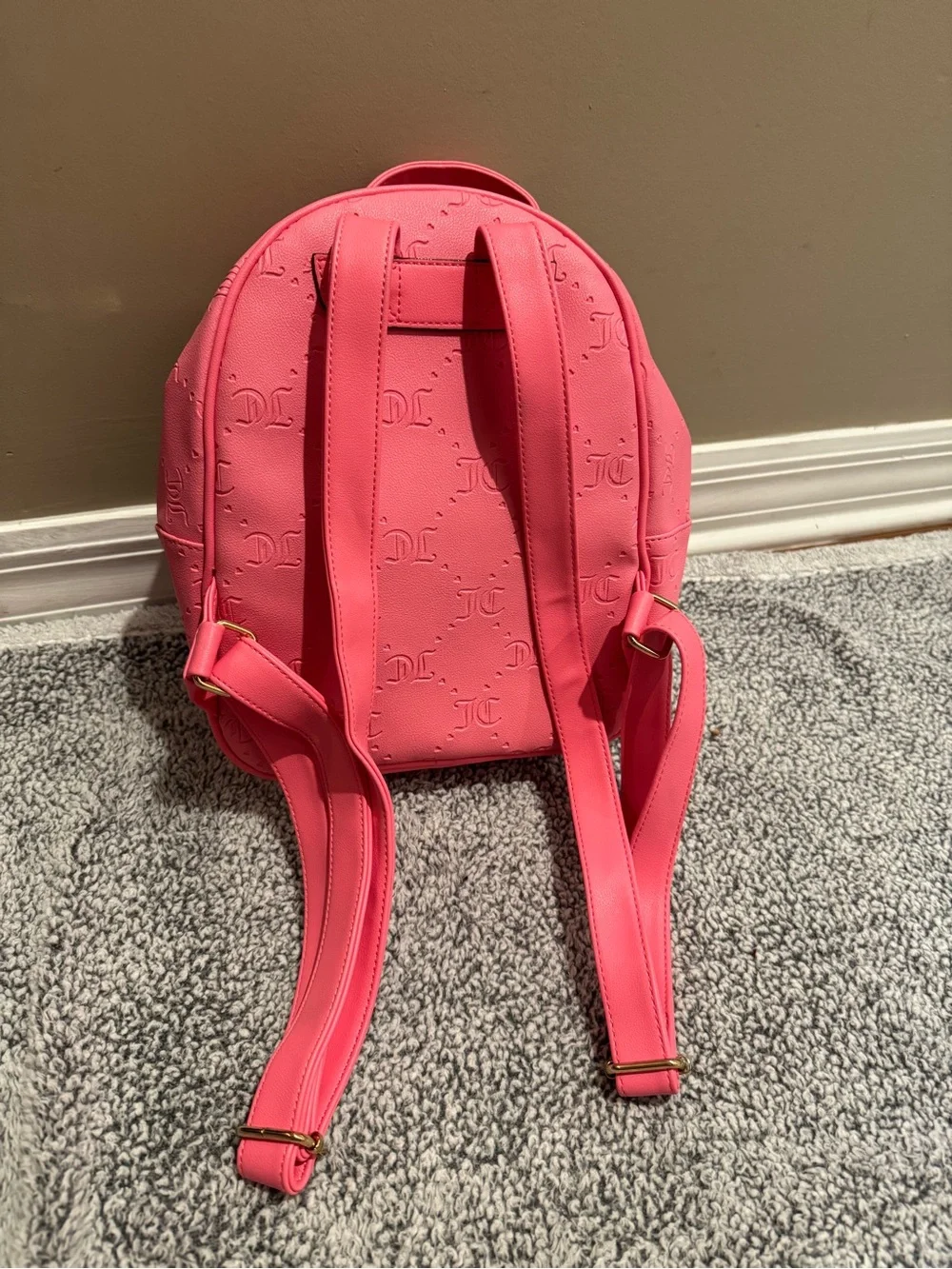 Juicy Couture Hot Pink Mini Backpack with Matching Pouch